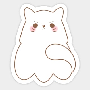 Angry Spooky Ghost Kitty Sticker